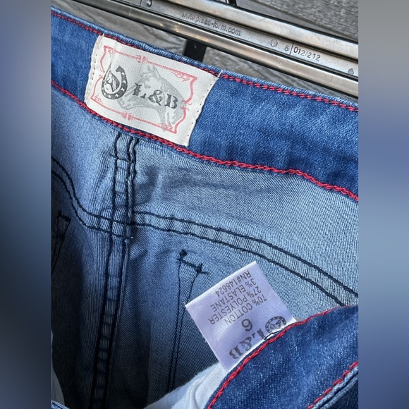 L & B Distressed Leopard Jeans Size 6 - Picture 3 of 3